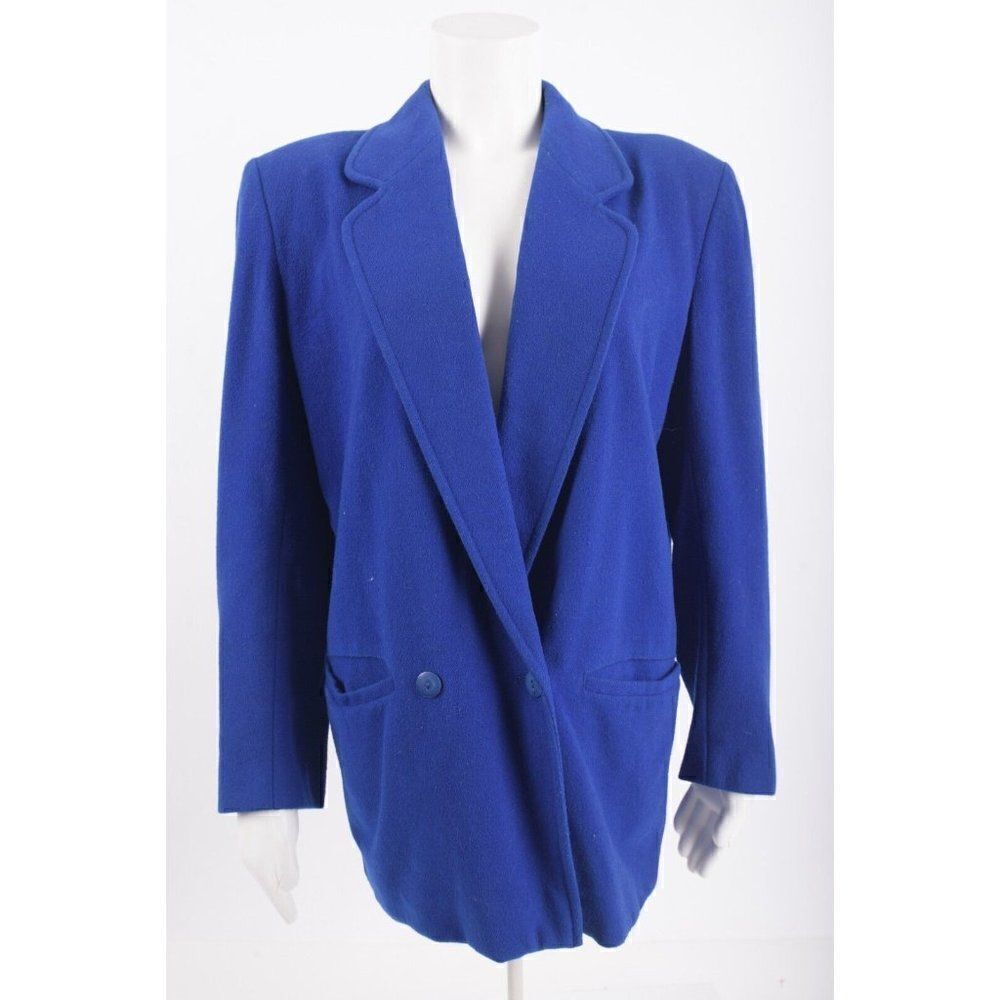 Vintage United Colors of Benetton Women Suit coat Jacket IT 42 US 6 Royal Blue